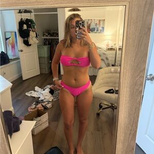 Pink Bandeau Bikini Set